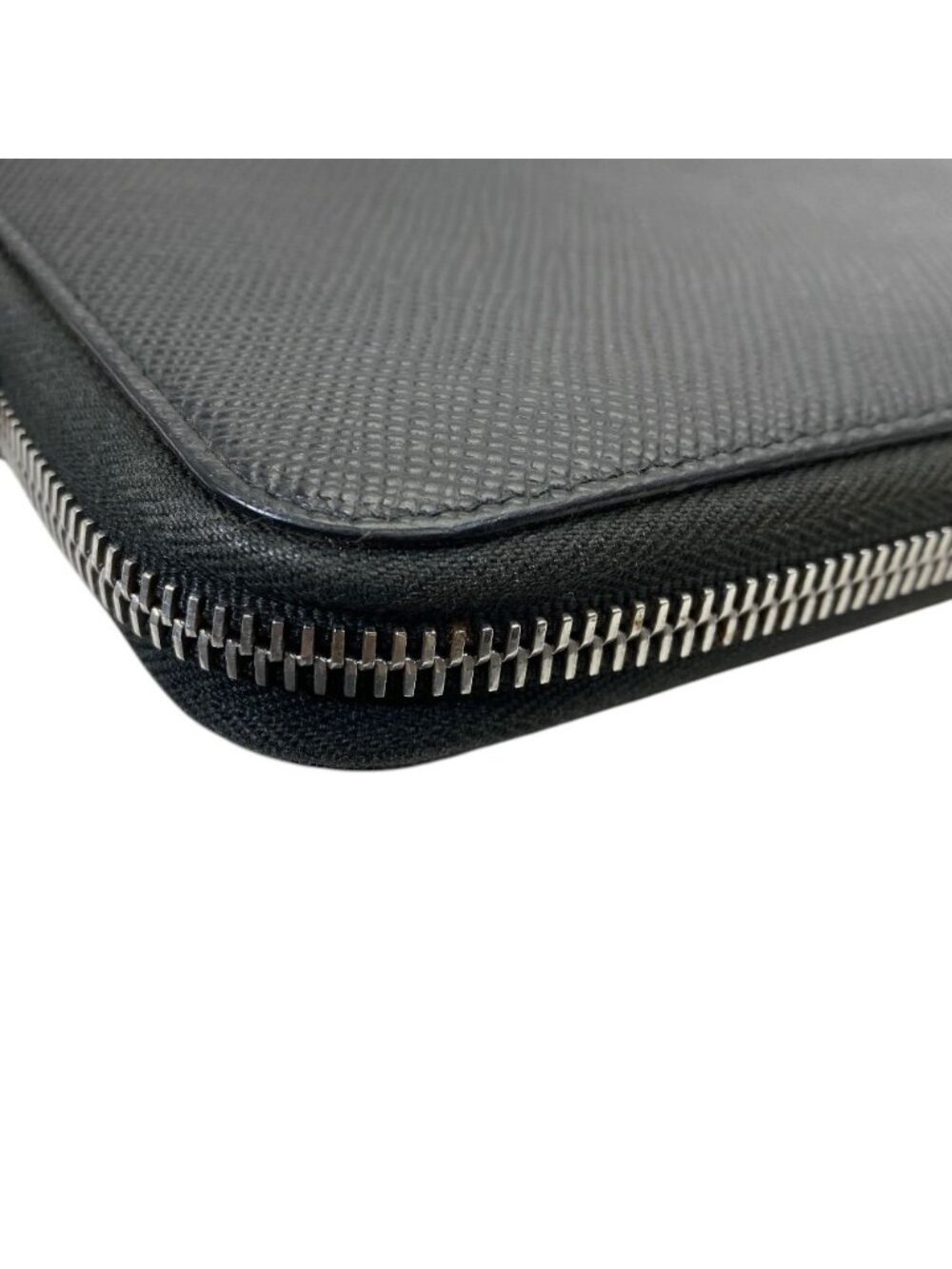 Prada Wallet Zip Around Logo Saffiano Leather Black Business Daily Capacity - Picture 4 of 10